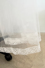 1993 Dolce & Gabbana Three Piece White Silk & Tulle Wedding Dress Overskirt & Veil Full Set