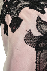 Fantastic Spring 1984 Emanuel Ungaro Haute Couture Black Stripe Jacket & Skirt Suit + Pink Camisole
