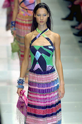 Exceptional Spring 2000 Giorgio Armani Runway Hand Beaded Silk Skirt & Silk Chiffon Top Set