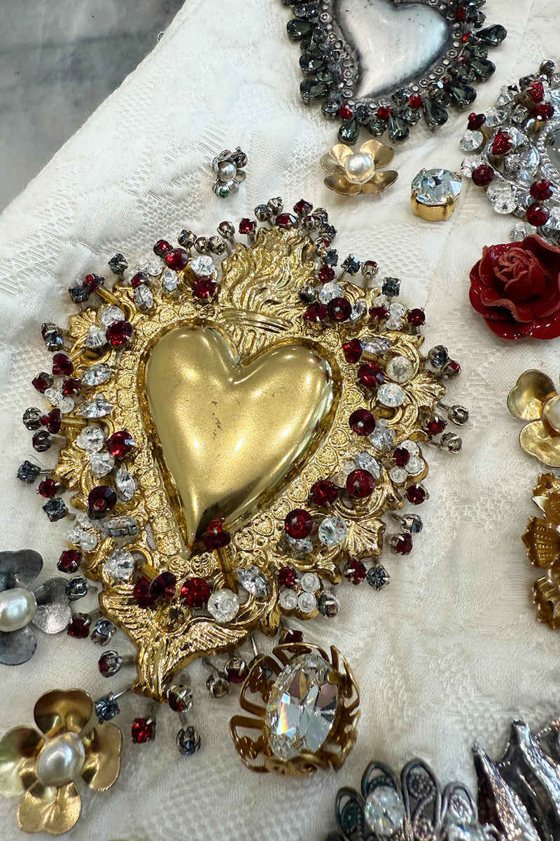 Spring 2015 Dolce & Gabbana Runway Look 48 Silk Brocade Mini Dress w Elaborate Front Embellishments