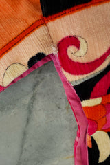 Documented Spring 1968 Emilio Pucci Pink Floral Screened Hooded Terrycloth Beach Cover Up or Dress