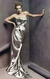 Iconic Spring 2008 Nina Ricci by Olivier Theyskens Runway Look 36 Gold Metal Thread Dress