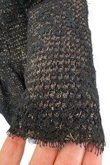 Extraordinary Rare Fall 2016 Dolce & Gabbana Alta Moda Couture Gold Tweed & Lace Covered Jacket & Skirt Suit Set