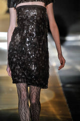 Incredible Fall 2010 Gucci by Frida Giannini Runway Look 45 Strapless Dress Covered w Pailettes & Matching Capelet