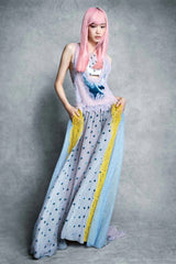 Amazing Spring 2018 Valentino by Pierpaolo Piccioli Runway Look 64 Lace, Silk & Velvet Halter Dress Set