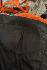 Ultra Rare 1990s Paco Rabanne Haute Couture Metallic Silver & Coral Dress w Chainlink Top & Headpiece