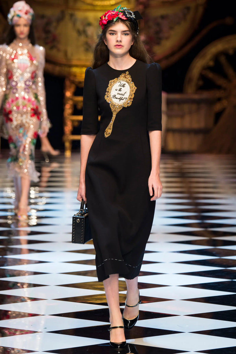 Outstanding Fall 2016 Dolce & Gabbana Metallic Gold Brocade Playsuit w 3D Magic Mirror & Embroidered & Sequin Details