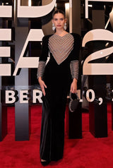 Incredible Fall 1986 Valentino by the Original Mr. Valentino Black Velvet Dress w Rhinestone Insets