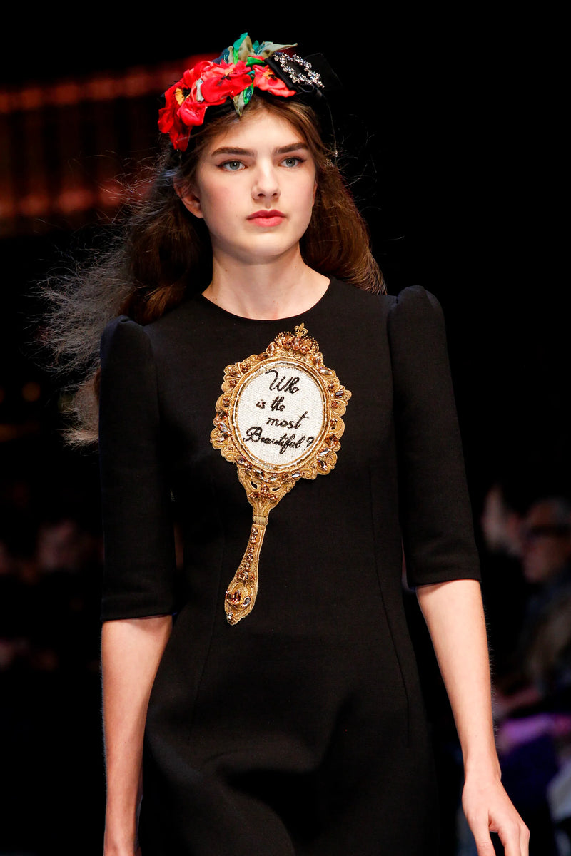 Outstanding Fall 2016 Dolce & Gabbana Metallic Gold Brocade Playsuit w 3D Magic Mirror & Embroidered & Sequin Details
