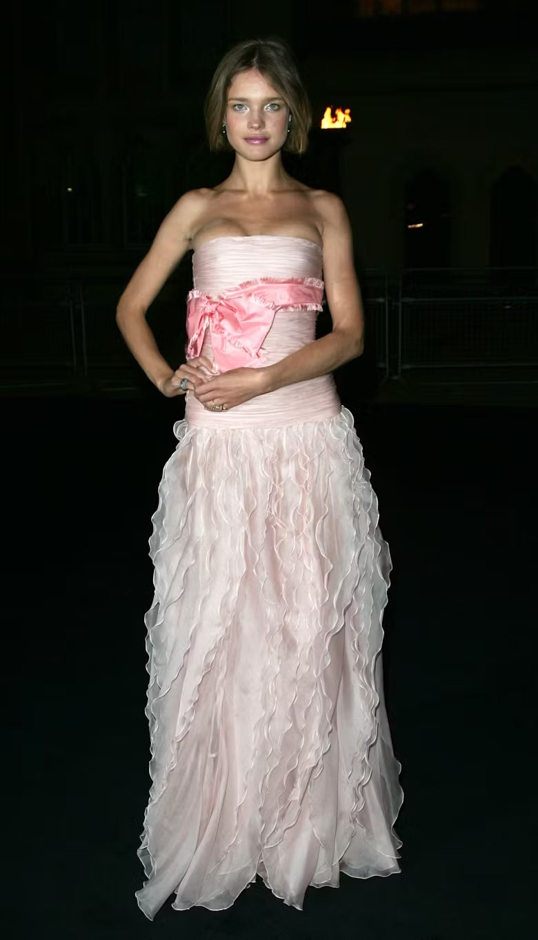 Spring 2007 Valentino Runway Look 57 Strapless Red Silk Chiffon Ruffle Dress