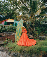 Spectacular Spring 2020 Valentino by Pierpaolo Piccioli Neon Orange Tent Dress w Outstanding Capped Sleeves