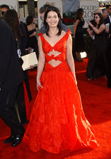 Iconic Spring 2002 Valentino Closing Look 94 Runway Red Silk Bow Dress