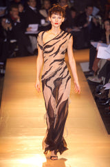 Spring 2001 Jean Louis Scherrer Haute Couture Look 22 Runway Sample Beaded Silk Chiffon & Net Dress