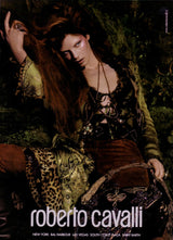 Fall 2004 Roberto Cavalli Runway Look 31 Multiple Prints & Layered Silk Chiffon Great Coat Jacket