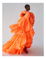Spectacular Spring 2020 Valentino by Pierpaolo Piccioli Neon Orange Tent Dress w Outstanding Capped Sleeves