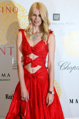 Iconic Spring 2002 Valentino Closing Look 94 Runway Red Silk Bow Dress