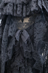 Extraordinary Fall 2008 Chanel by Karl Lagerfeld Blue Lace & Chiffon Dress & Cape Set