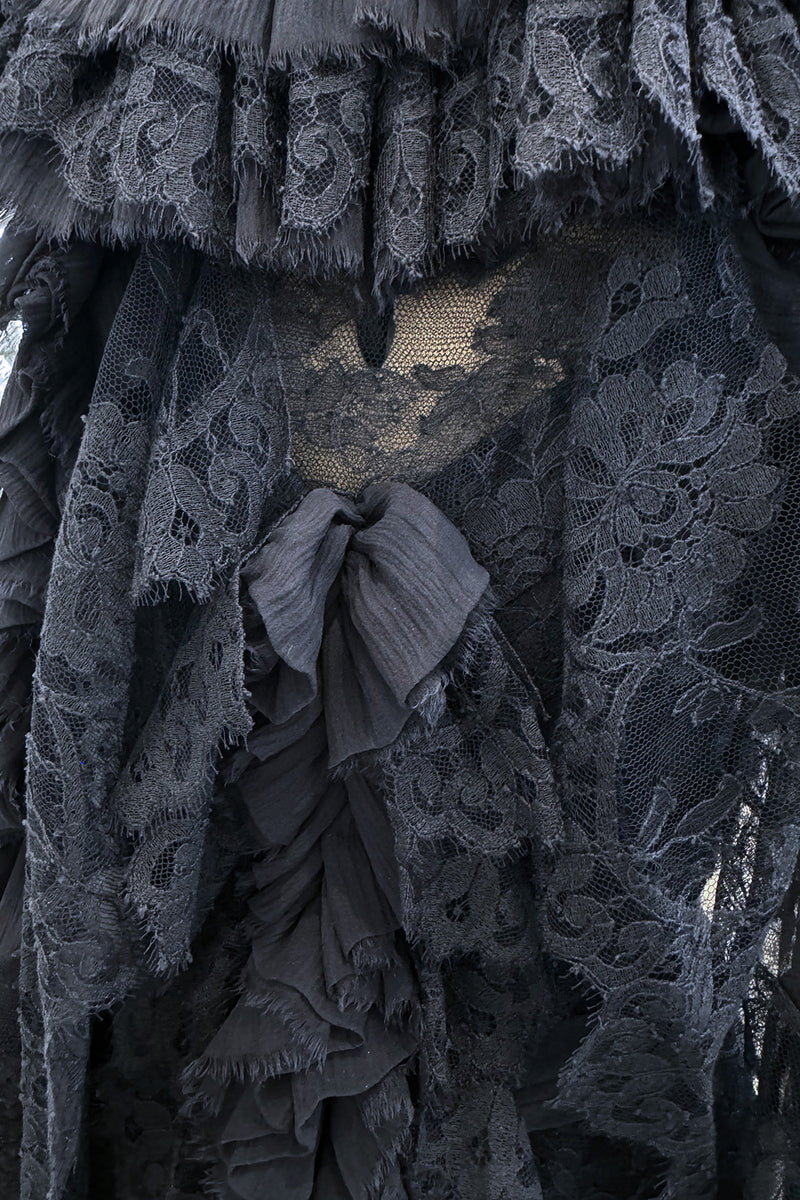 Extraordinary Fall 2008 Chanel by Karl Lagerfeld Blue Lace & Chiffon Dress & Cape Set