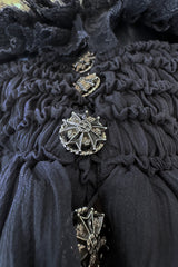 Extraordinary Fall 2008 Chanel by Karl Lagerfeld Blue Lace & Chiffon Dress & Cape Set