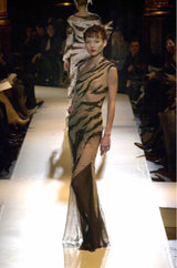 Spring 2001 Jean Louis Scherrer Haute Couture Look 22 Runway Sample Beaded Silk Chiffon & Net Dress