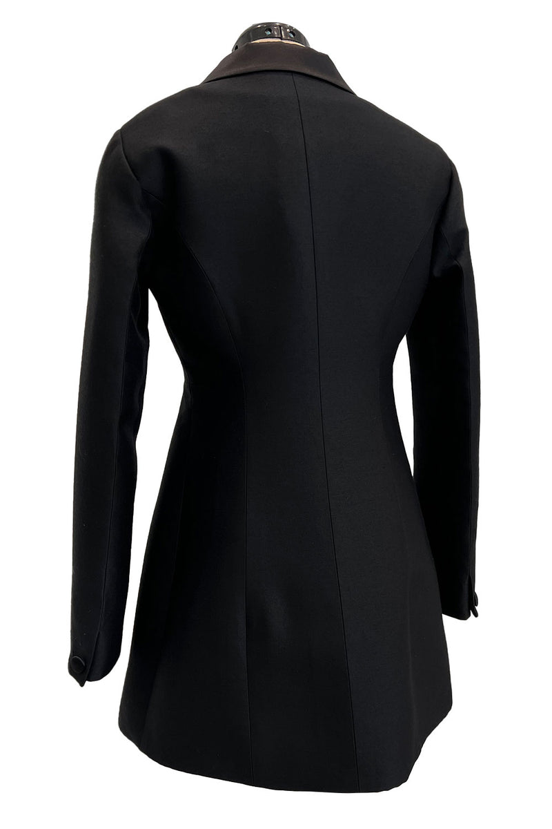 Chic Fall 2007 Yves Saint Laurent by Stefano Pilati Black Shaped Tuxedo Mini Dress