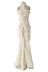 2011 Alexander McQueen by Sarah Burton Intricate Lace & Silk Chiffon Ivory Dress