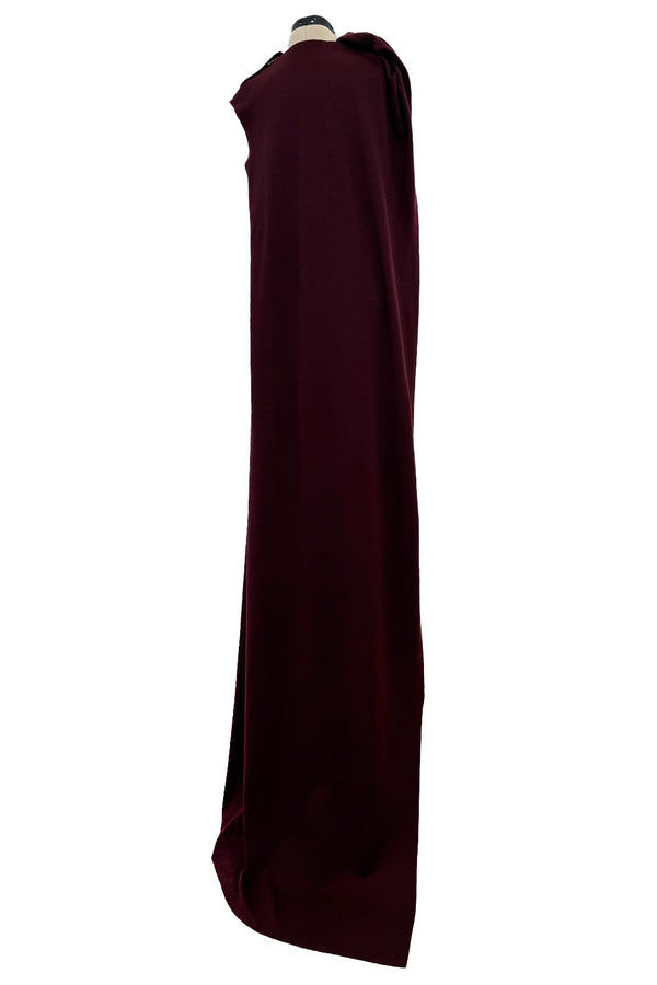 Avant Garde Fall 2010 Lanvin by Alber Elbaz Runway Look 22 Exceptionally Long Burgundy Knit Jersey Dress
