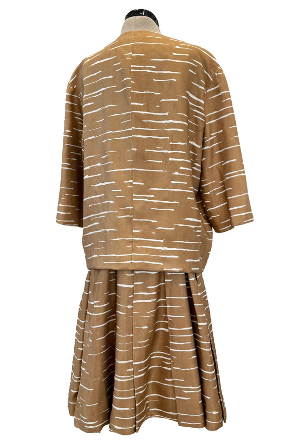 Documented Spring 1961 Christian Dior by Marc Bohan 'Slim Line' Haute Couture Debut Silk Jacket & Skirt Suit