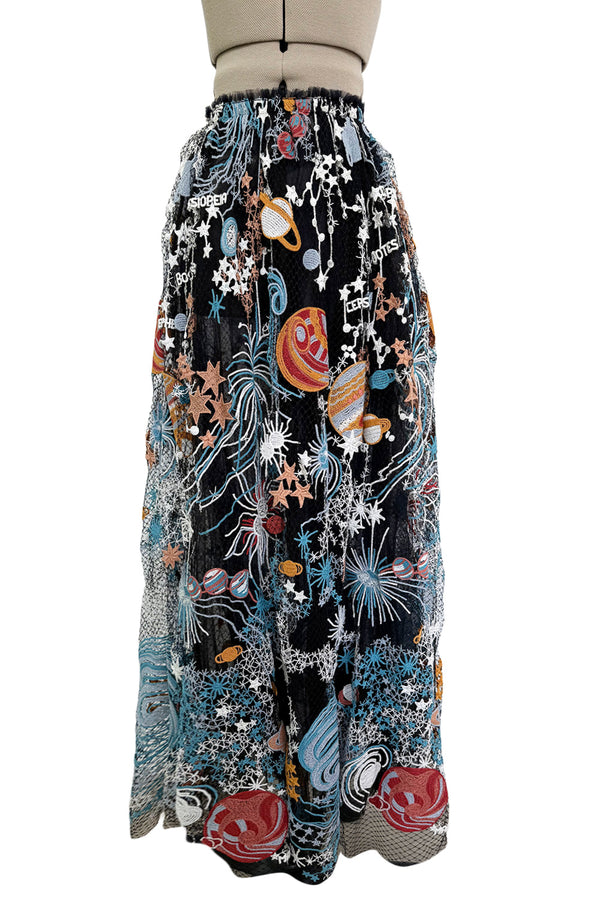 Pre-Fall 2015 Valentino by Maria Grazia Chiuri & Pierpaolo Piccioli Embroidered & Net Cosmos Skirt