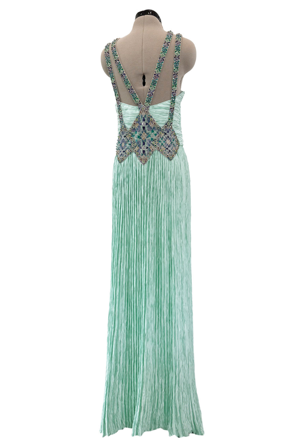 green emerald velvet dress Art Deco Ruched Gown in Green main image 0