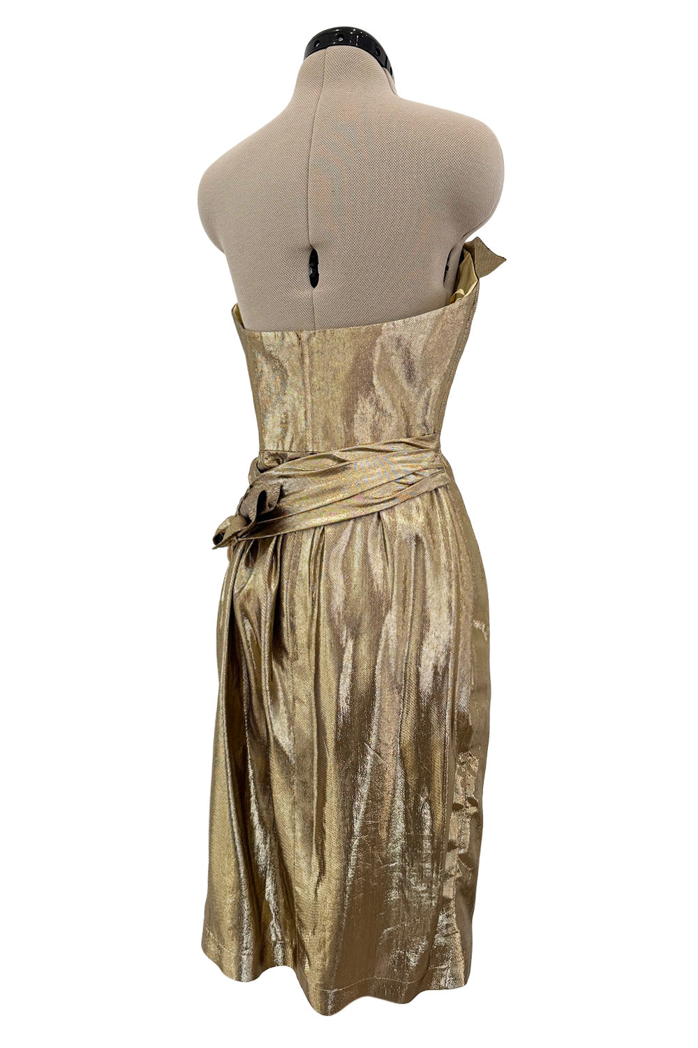 Fabulous c.1984 Thierry Mugler Strapless Metallic Gold Lurex
