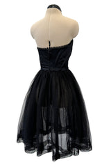 c.Fall 1991 Chanel by Karl Lagerfeld Strapless Mini Dress w Full Net Skirt