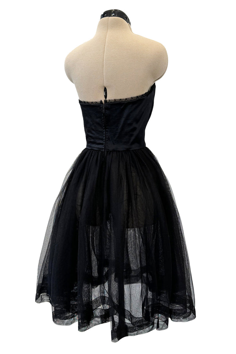 c.Fall 1991 Chanel by Karl Lagerfeld Strapless Mini Dress w Full Net Skirt