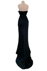 Important Spring 2008 Christian Dior by John Galliano Runway Look 53 Black Silk Strapless Dress