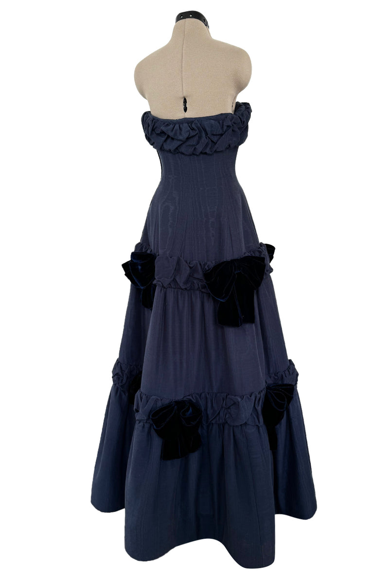 Incredible 1980s Hubert de Givenchy Haute Couture Strapless Blue Matte – Shrimpton Couture