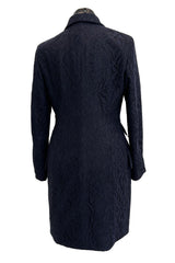 Fabulous 2004 Cruise Christian Dior by John Galliano Deep Blue Lace Jacket Mini Dress