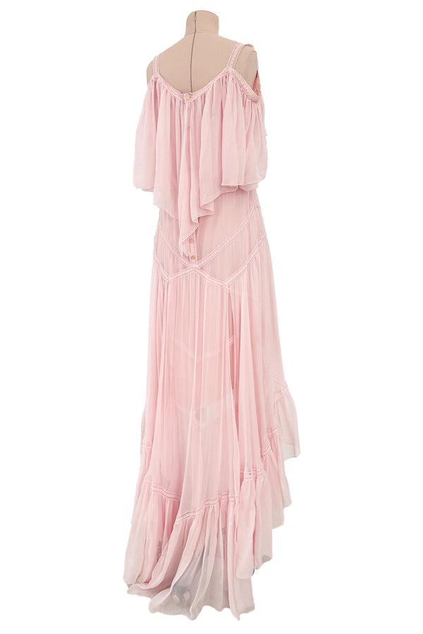 Spring 2005 Chanel by Karl Lagerfeld Runway Softest Pale Pink Floating Silk Chiffon Dress