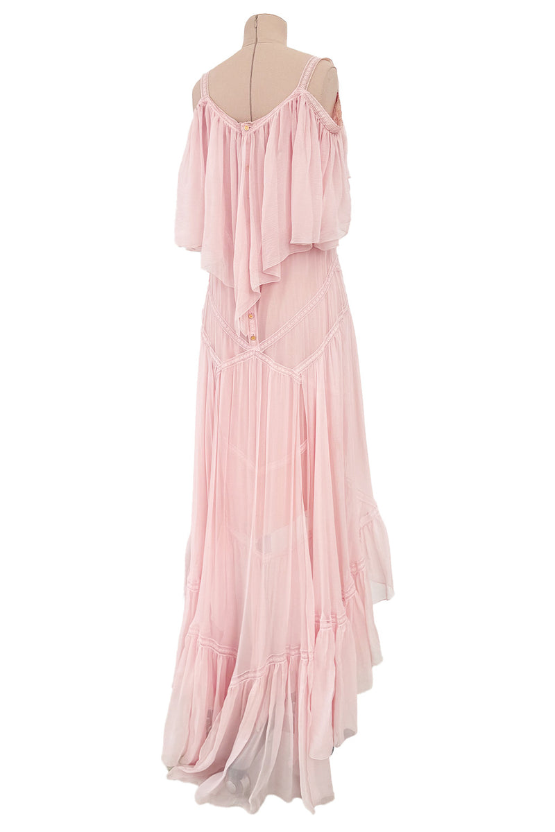 Spring 2005 Chanel by Karl Lagerfeld Runway Softest Pale Pink Floating Silk Chiffon Dress