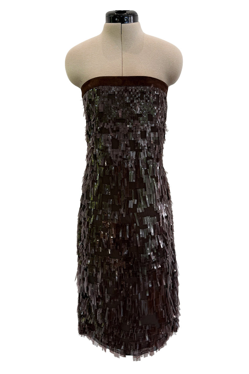 Incredible Fall 2010 Gucci by Frida Giannini Runway Look 45 Strapless Dress Covered w Pailettes & Matching Capelet