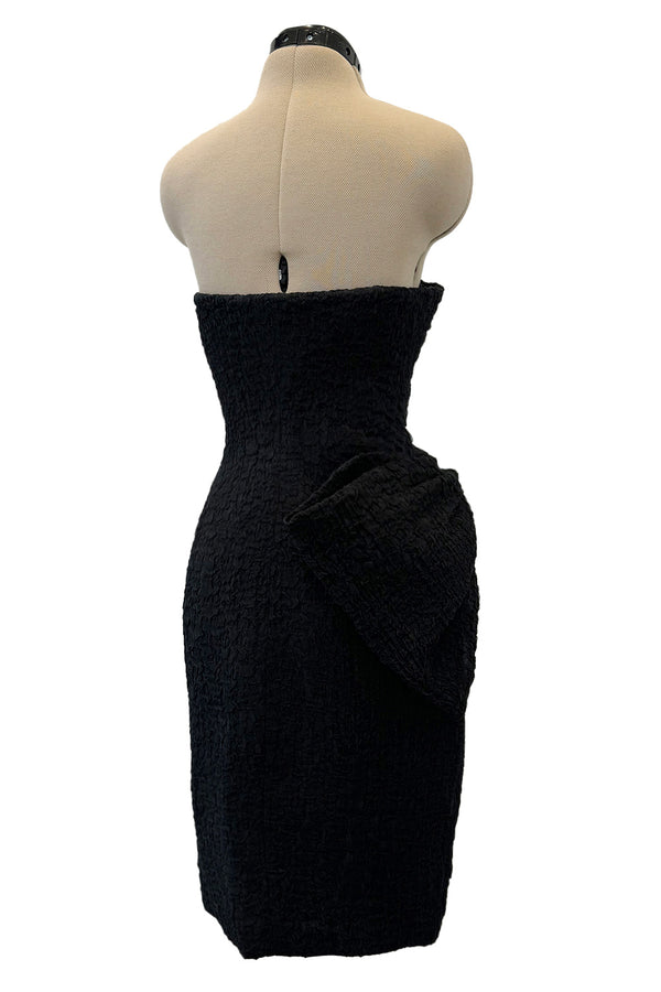 Christian Dior by Marc Bohan Spring 1988 Haute Couture Black Strapless w Bow