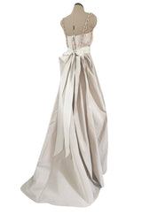 Prettiest 2012 Lanvin by Alber Elbaz Nude & Blush Silk Trained Wedding Dress w Beaded Detail