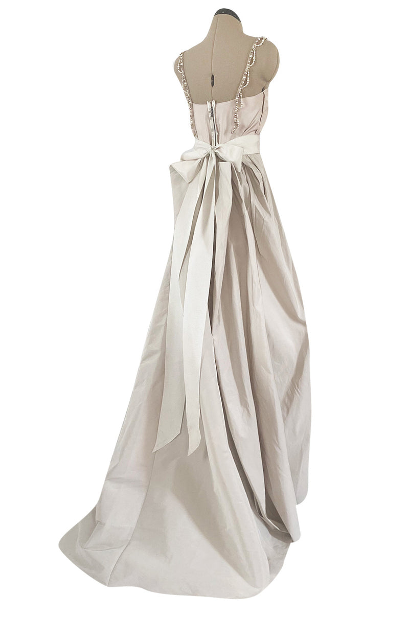 Prettiest 2012 Lanvin by Alber Elbaz Nude & Blush Silk Trained Wedding Dress w Beaded Detail