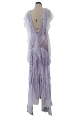 Extraordinary Spring 2012 Alexandre Vauthier Custom Sample Pale Lavender Silk Net & Sequin dress