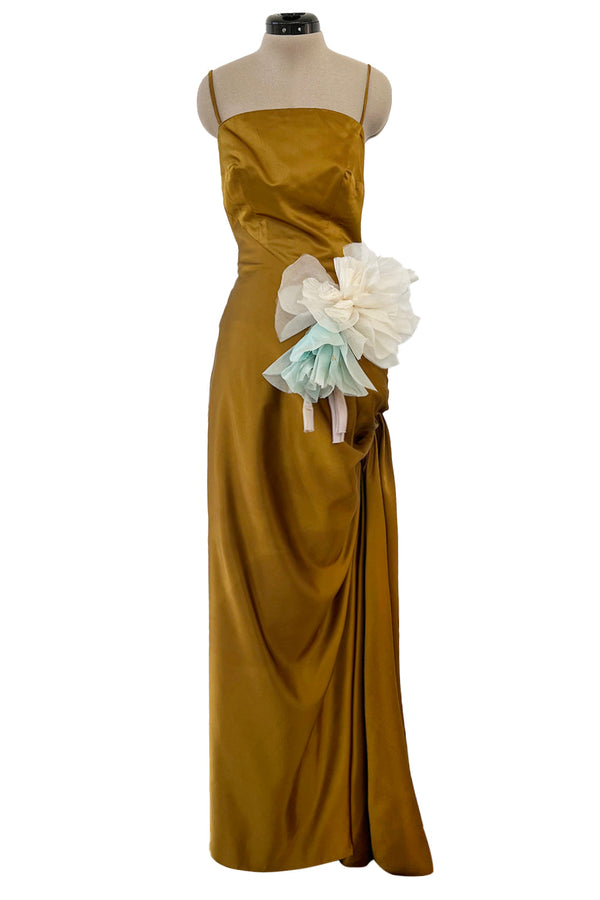 Chanel Vintage AW 1986 Black & Gold Silk Taffeta & Tulle Evening Gown