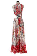 Prettiest Spring 2019 Carolina Herrera by Wes Gorden Runway Look 25 Silk Chiffon Floral Print Dress