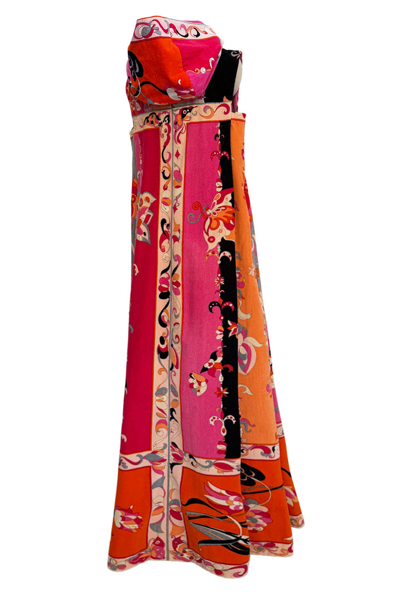 Documented Spring 1968 Emilio Pucci Pink Floral Screened Hooded