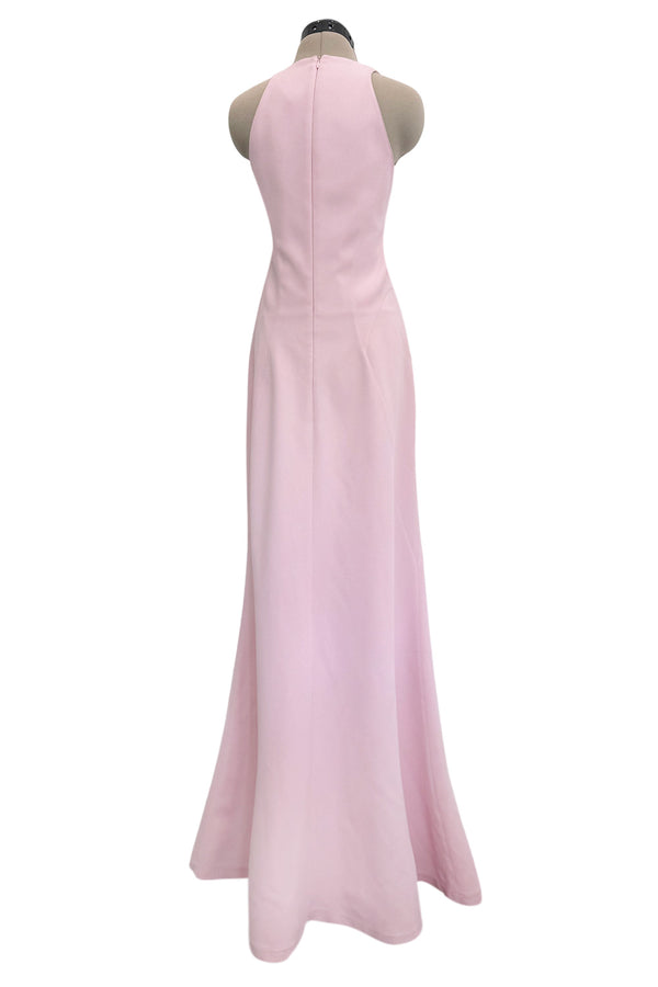 Brilliant Spring 1999 Thierry Mugler Curving Pale Pink Dress w Front Iridescent Embellishments