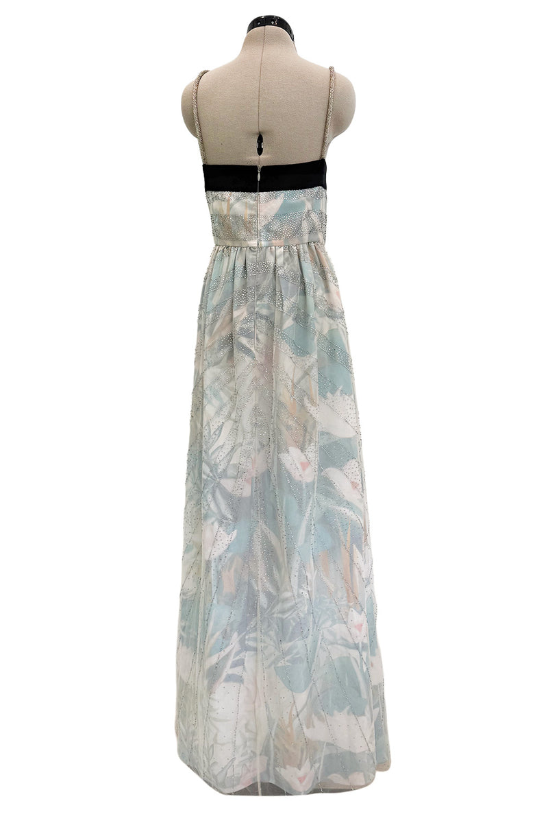 Pretty Spring 2014 Emporio Armani Long Version of Runway Look 86 Crystal & Floral Print Pastel Dress