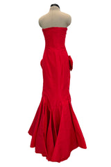 Modern Valentino by Pierpaolo Piccioli Homage to the Fall 2004 Runway Look 53 Strapless Red Silk Dress