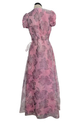 Prettiest Spring 2019 Giorgio Armani Runway Look 38 Dusty Pink Silk Organza Printed Floral Dress
